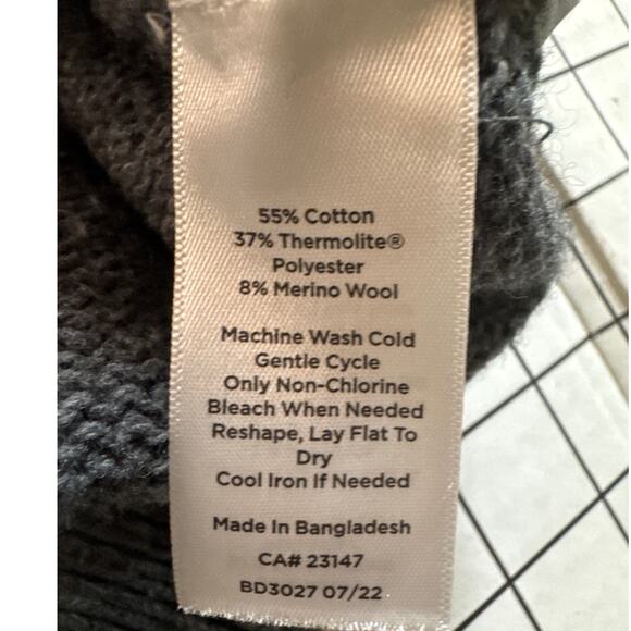 T by Talbots Thermolite Gray Blue Colorblock Wool Cotton Blend Sweater Women 2X - Picture 7 of 7